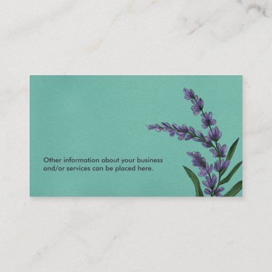 Aromatherapie Aardolie en Lavender Illustratie Visitekaartje (Achterkant)