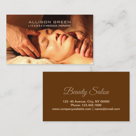 Aromatherapie Acupressure Massage therapeut Visitekaartje (Voorkant / Achterkant)