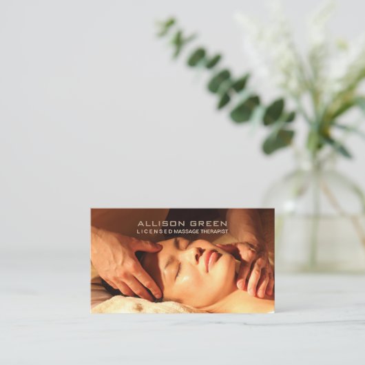 Aromatherapie Acupressure Massage therapeut Visitekaartje (Staand voorkant)