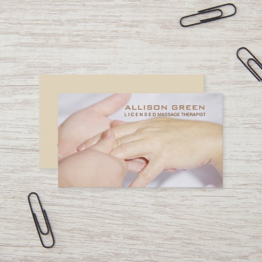 Aromatherapie Acupressure Massage therapeut Visitekaartje (Voorkant / Achterkant in situ)