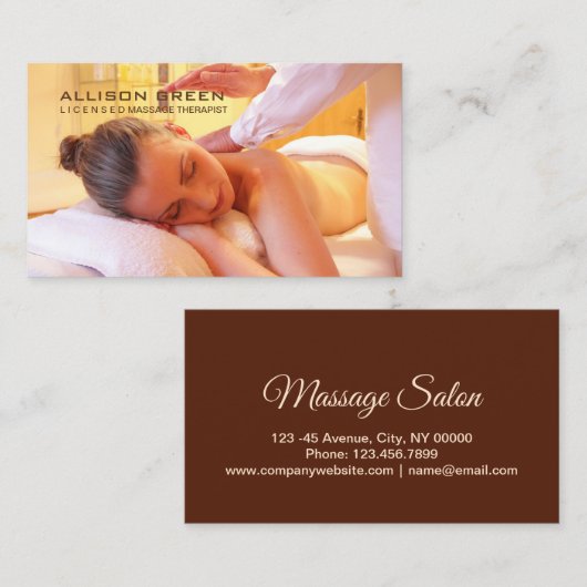 Aromatherapie Acupressure Reiki Massage therapeut Visitekaartje (Voorkant / Achterkant)