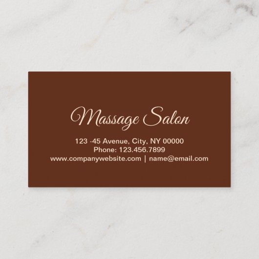 Aromatherapie Acupressure Reiki Massage therapeut Visitekaartje (Achterkant)