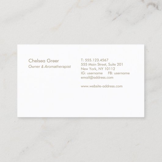 Aromatherapie Aromatherapeut Essential Oil Visitekaartje (Achterkant)