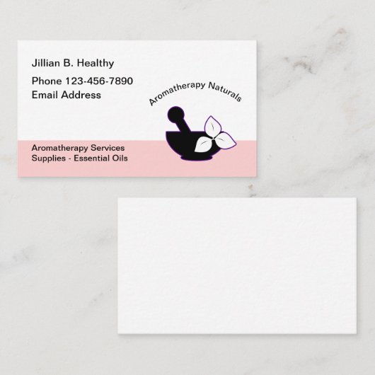 Aromatherapie en etherische oliën visitekaartje (Voorkant / Achterkant)