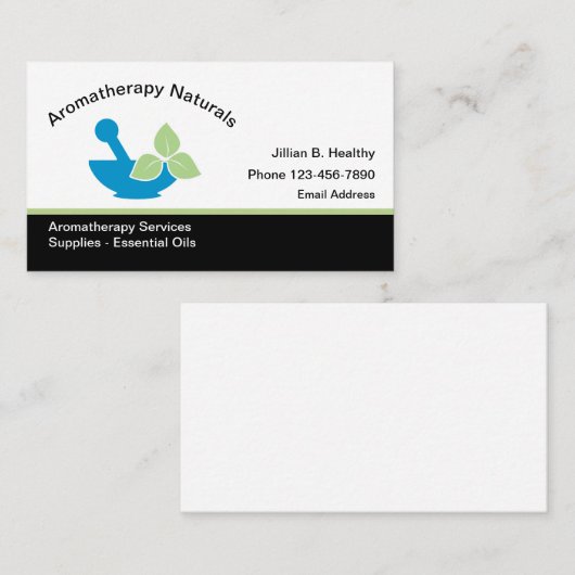 Aromatherapie en etherische oliën visitekaartje (Voorkant / Achterkant)
