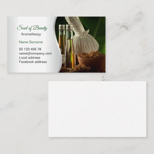 Aromatherapie, massage visitekaartje (Voorkant / Achterkant)