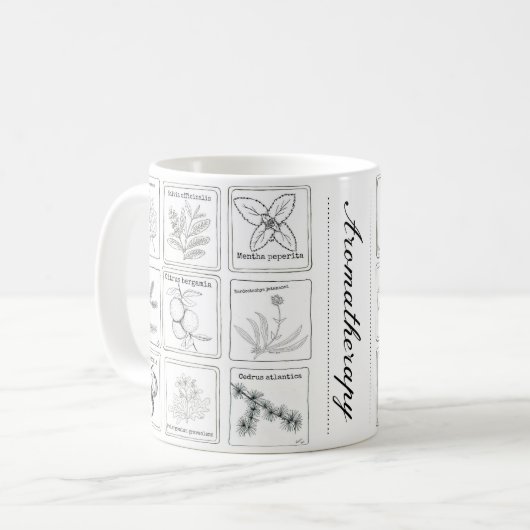 Aromatherapie Plant Schets Mok (Voorkant links)