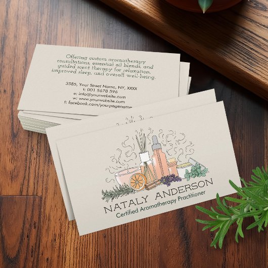 Aromatherapie Practitioner Line Art Illustratie Visitekaartje
