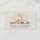 Aromatherapie Practitioner Line Art Illustratie Visitekaartje (Voorkant)