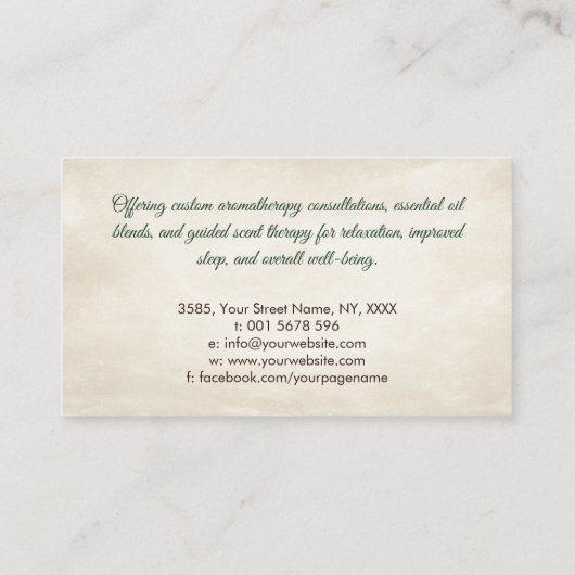 Aromatherapie Practitioner Waterverf Illustratie Visitekaartje (Achterkant)