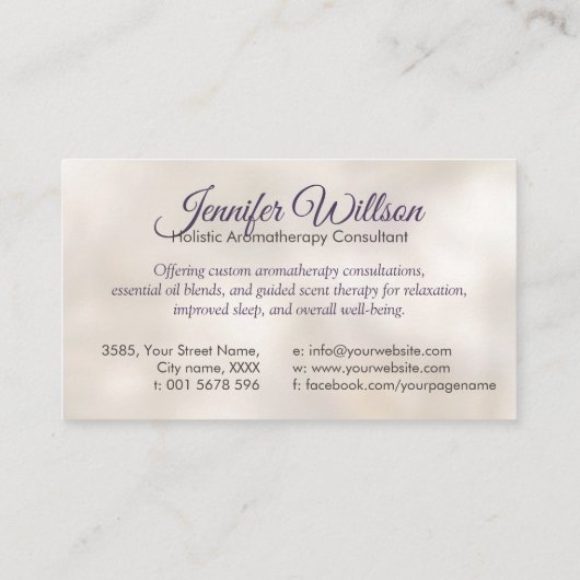 Aromatherapie Praktijk Geurtherapie Visitekaartje (Achterkant)