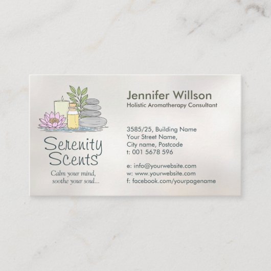 Aromatherapie Praktijk illustratie Visitekaartje (Voorkant)