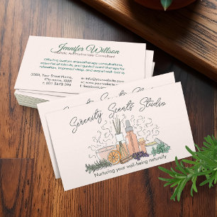 Aromatherapie Praktijk Lijn Kunst Illustratie Visitekaartje