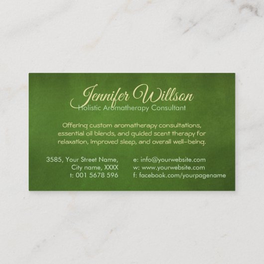Aromatherapie praktijk Waterverf illustratie Visitekaartje (Achterkant)