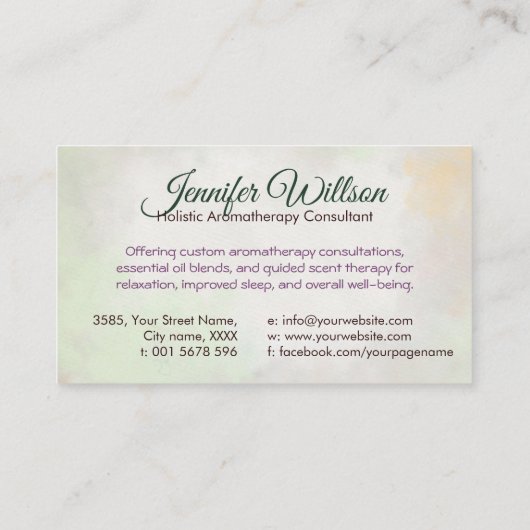 Aromatherapie praktijk Waterverf illustratie Visitekaartje (Achterkant)