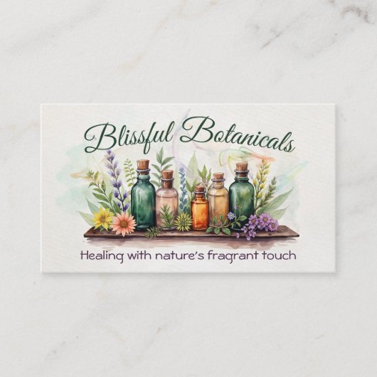 Aromatherapie praktijk Waterverf illustratie Visitekaartje (Voorkant)