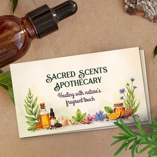 Aromatherapie praktijk Waterverf illustratie Visitekaartje