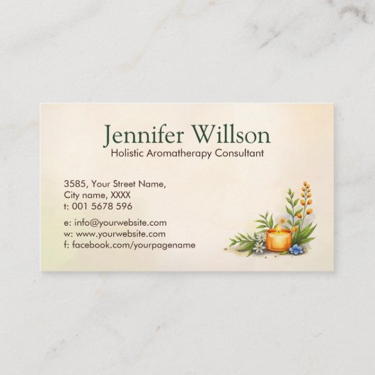 Aromatherapie praktijk Waterverf illustratie Visitekaartje (Achterkant)
