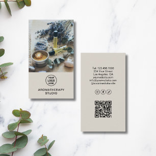 Aromatherapie Spa Aangepast Logo QR Professioneel Visitekaartje
