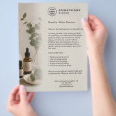 Aromatherapie Spa Bedrijf Beige Aangepast Logo Flyer (Hand)