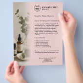 Aromatherapie Spa Bedrijf Roze Aangepast Logo Flyer (Hand)