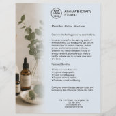 Aromatherapie Spa Bedrijf Stof Blauw Aangepast Log Flyer (Voorkant)