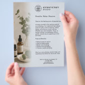 Aromatherapie Spa Bedrijf Stof Blauw Aangepast Log Flyer (Hand)