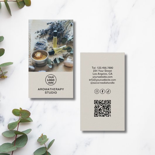 Aromatherapie Spa Eigen Logo QR Professioneel Visitekaartje