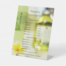 Aromatherapie Spa Huidverzorgingsalon Prijslijst Reclamebord Met Voetstuk