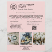 Aromatherapie Spa Logo QR Roze Promotie Zakelijk Flyer (Voorkant)