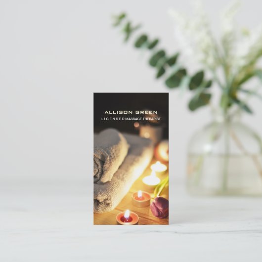 Aromatherapie SPA Salon Massage therapeut Visitekaartje (Staand voorkant)