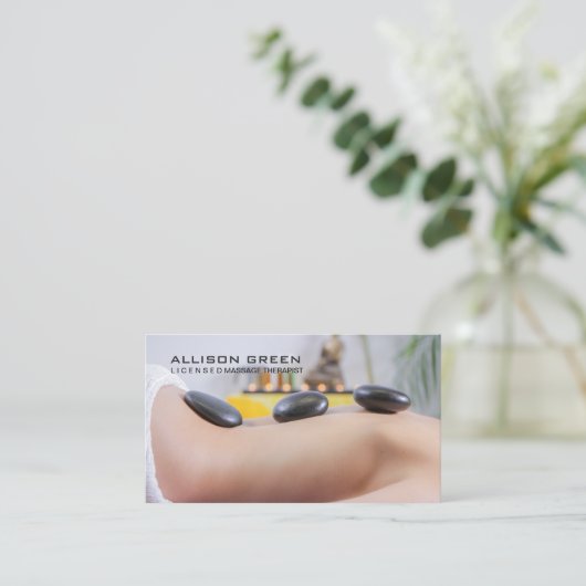 Aromatherapie Therapeut Hot Stone Massage Salon Visitekaartje (Staand voorkant)