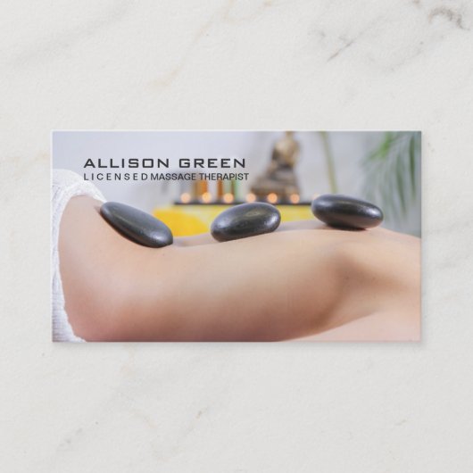 Aromatherapie Therapeut Hot Stone Massage Salon Visitekaartje (Voorkant)