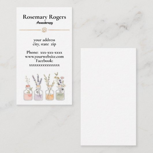 Aromatherapie Visitekaartje (Voorkant / Achterkant)
