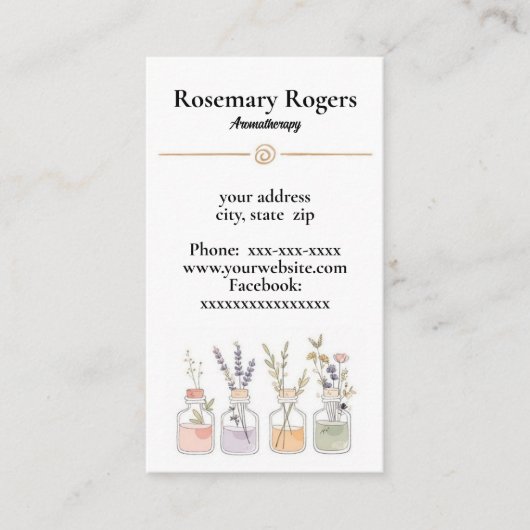 Aromatherapie Visitekaartje (Voorkant)
