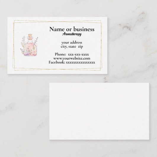 Aromatherapie Visitekaartje (Voorkant / Achterkant)