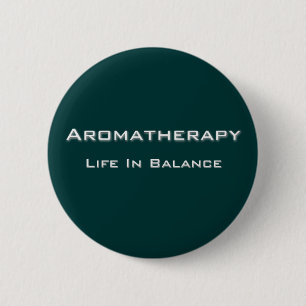 Aromatherapie - Witte tekst Ronde Button 5,7 Cm