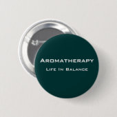 Aromatherapie - Witte tekst Ronde Button 5,7 Cm (Voorkant /achterkant)
