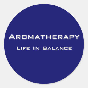 Aromatherapie - Witte tekst Ronde Sticker