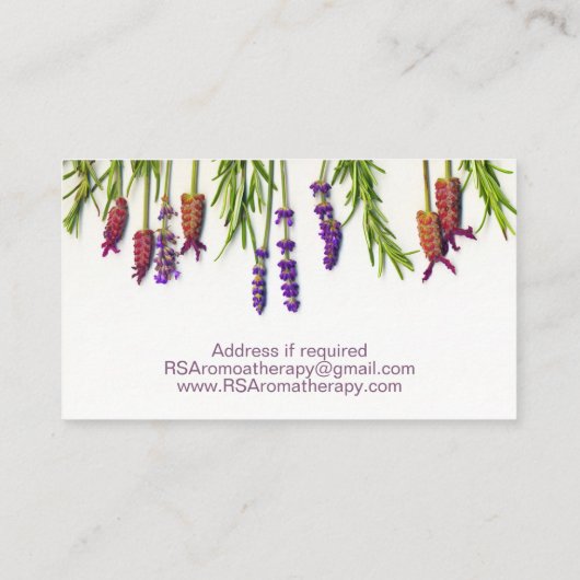 Aromatherapie Zeep Skincare Visitekaartje (Achterkant)