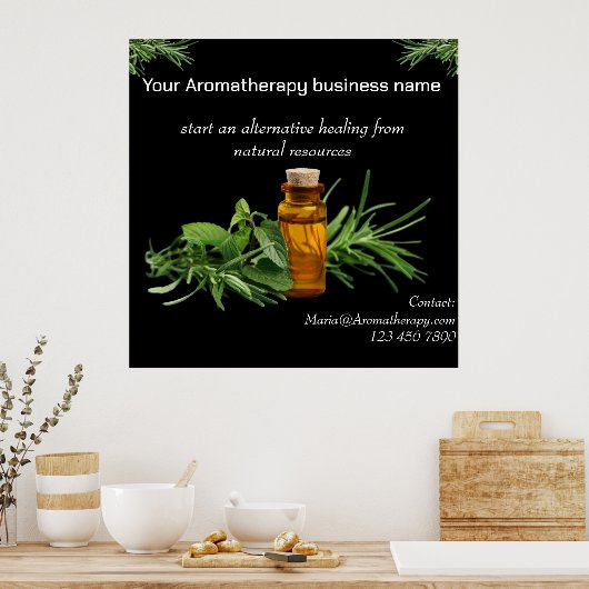 Aromatherapiebedrijf - poster opslaan: bewerkbaar (Keuken)