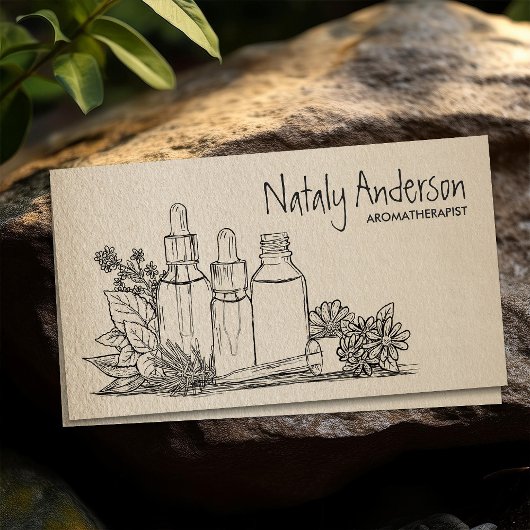 Aromatherapiën Pencil Schets Visitekaartje