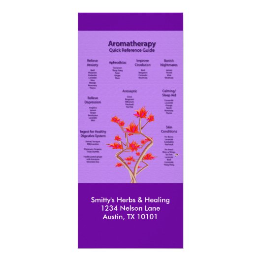 Aromatherapieschema in Lavender Reclamekaart (Voorkant)