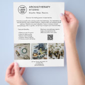Aromatherapy Spa Logo QR Promotional Business Flyer (Hand)