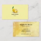 Aromatische etherische oliën Geel citroencitrus li Visitekaartje (Voorkant / Achterkant)