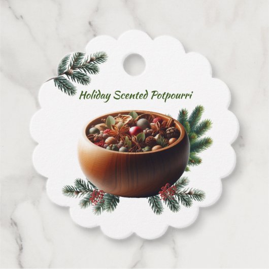 Aromatische Kerstsfeer Geurige Potpourri Bedankjes Labels (Voorkant)
