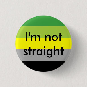 aromatische pride Ik ben geen rechte pin Ronde Button 3,2 Cm
