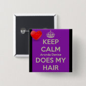 Aronda Denise doet m'n haar pop Vierkante Button 5,1 Cm (Voorkant /achterkant)