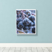 Aronia vorst macro canvas afdruk (Insitu (Houten vloer))
