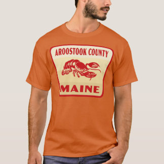 Aroostook County Maine Retro Badge Tan T-shirt